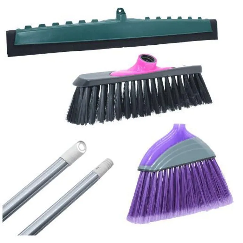 Kit 2 Vassouras + 1 Rodo 60cm Limpeza Pesada Casa Chao Piso
