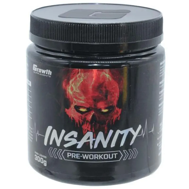 Insanity Pre Treino Growth 300g Estimulante Treino E Dieta U