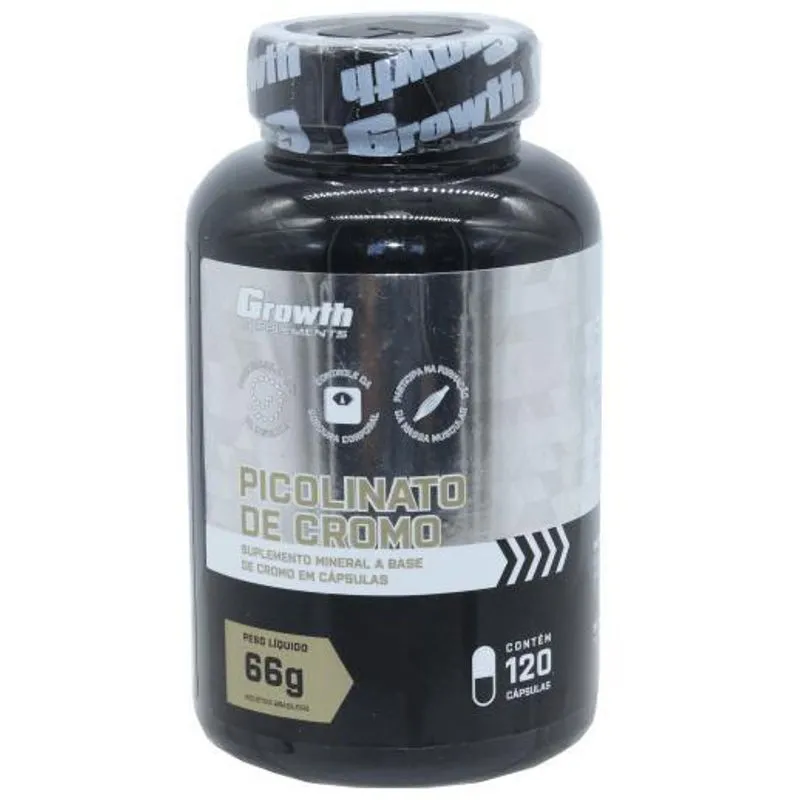 Picolinato Cromo Growth 120 Caps Potencializa Açao Insulina