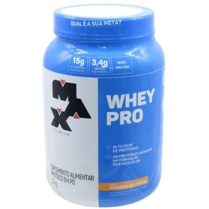 Whey Pro Suplemento Proteina Vitamina Fruta Max Titanium 1kg