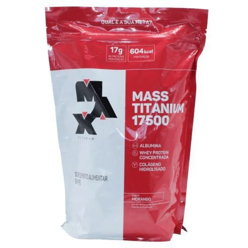 Hipercalorico Mass Titanium 17500 Carbo Morango Max 1,4 Kg