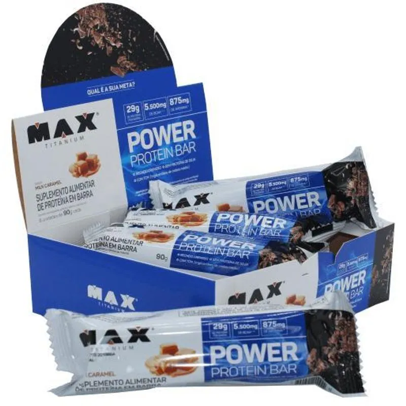 Power Protein Bar 8 Barrinhas Proteina Caramelo De Leite 90g