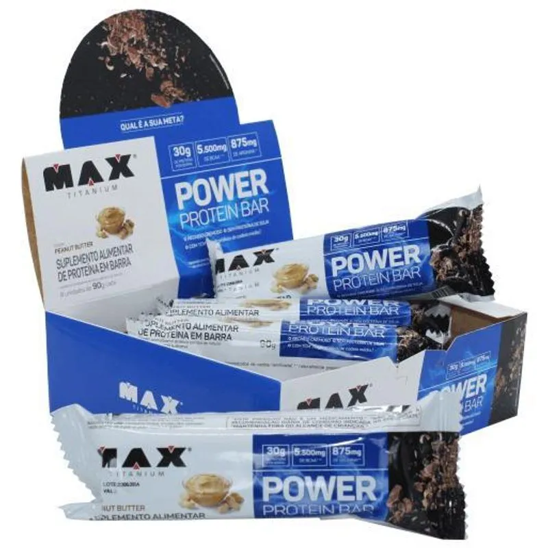 Power Protein Bar 8 Barrinhas Proteina Pasta De Amendoim 90g
