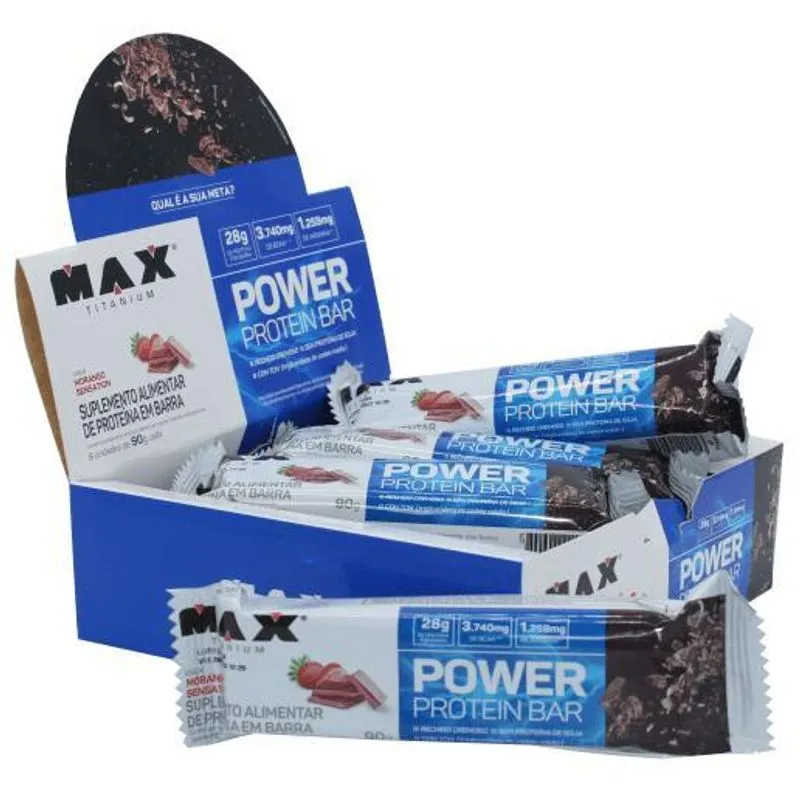 Power Protein Bar 8 Barrinhas Proteina Morango Sensação 90g