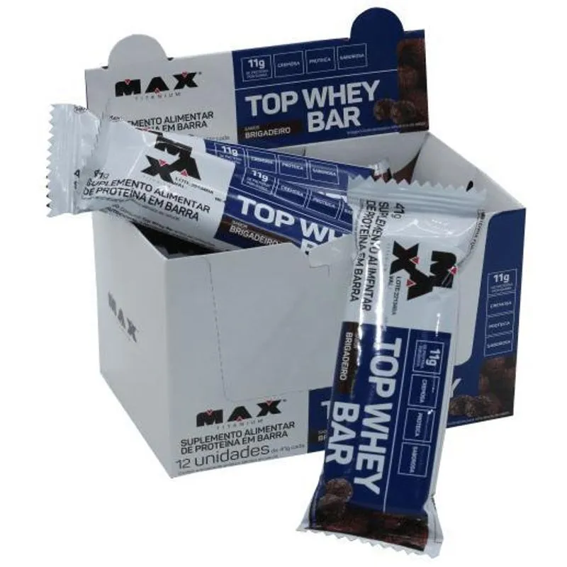 Top Whey Bar 12 Barrinhas De Proteina Sabor Brigadeiro 41g