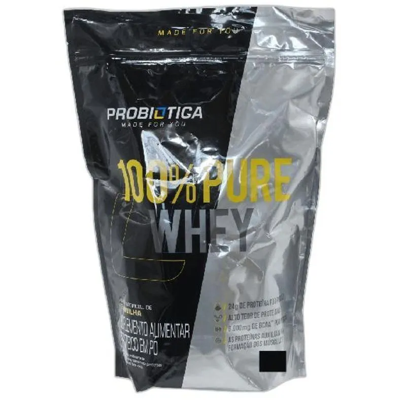 Whey 100% Pure Proteina Sabor Baunilha Probiotica 825gr