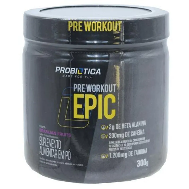 Pre Treino Epic Cafeina Brazilian Fruits Probiotica 300gr