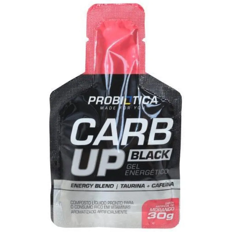 Carb Up Black Carbo Gel Fonte Energia Morango Probiotica