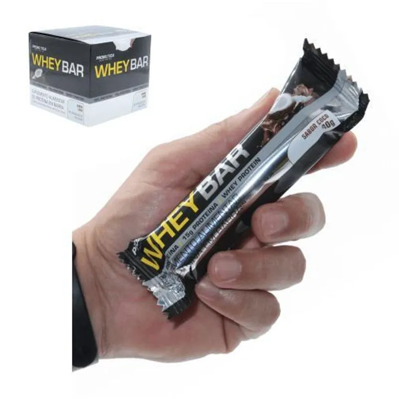 Barra De Proteina Whey Bar Sabor Coco Probiotica 24 Barrinha