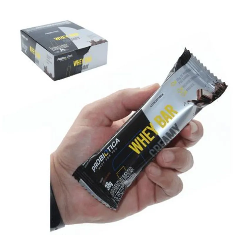 Barra Proteina Cremosa Whey Bar Creamy Chocolate 12 Barrinha