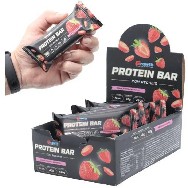 Barra De Proteinas Com Recheio Growth Caixa 12 Barrinhas Mor