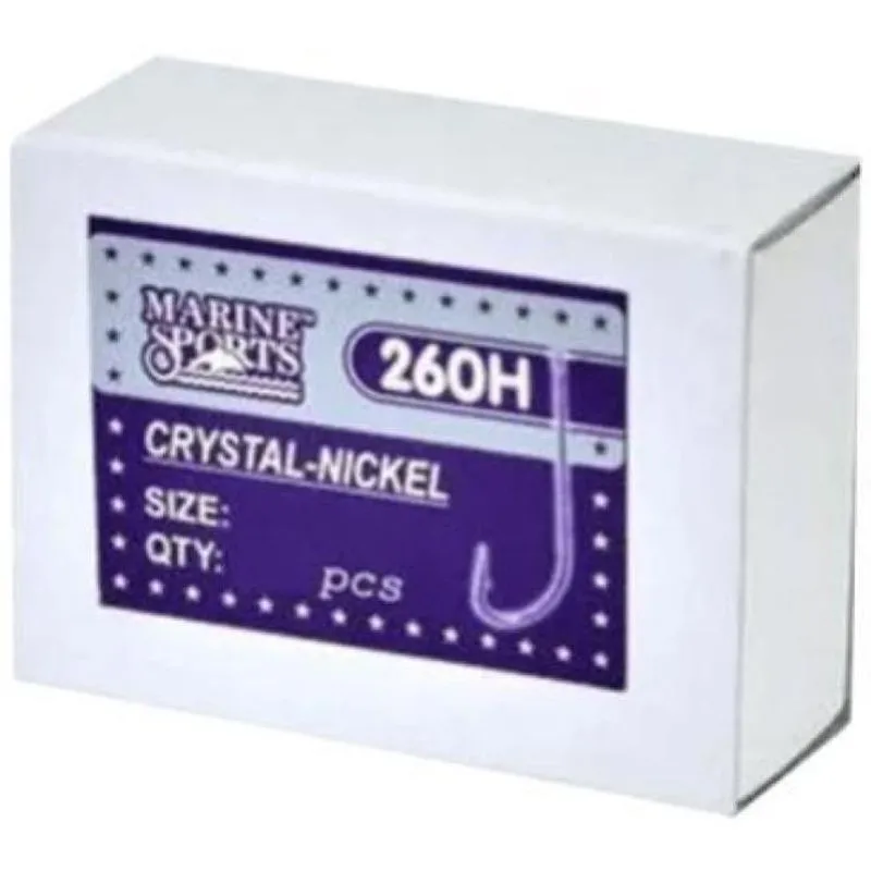 Kit C/100 Anzol Pesca Marine Sports Crystal Nickel 260h N-8