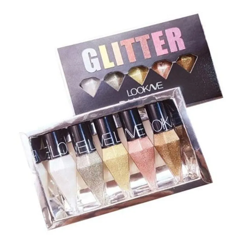 Kit 5 Delineador Glitter Maquiagem Corpo Brilho - 5 Cores