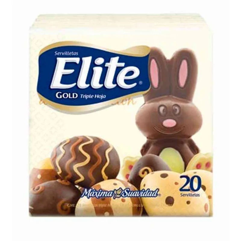 Servilletas Descartables Elite Gold. Servilleta Elite Pascuas - 20 U