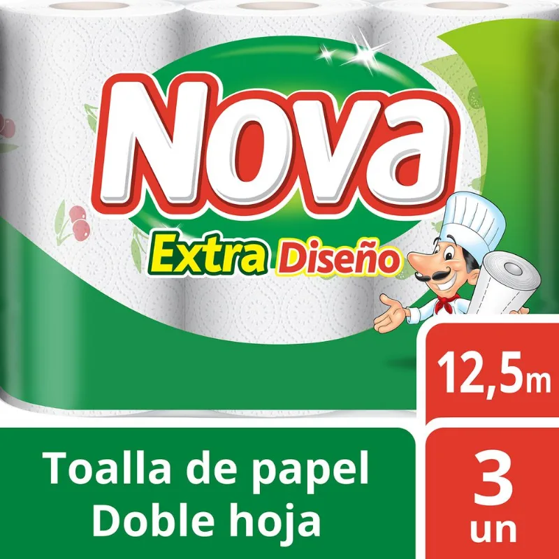 Toalla de Papel Extra Doble Hoja 12.5 m 3 un.