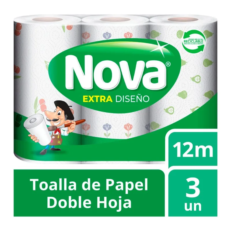 Toalla de Papel Nova Extra 12 m 3 un.