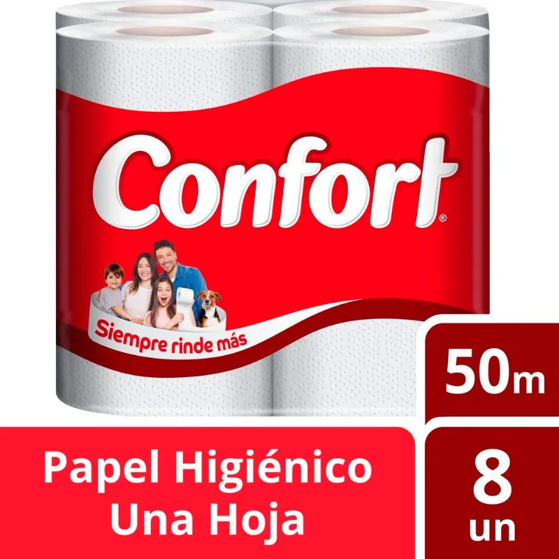 Papel Higiénico Confort Una Hoja 50 m