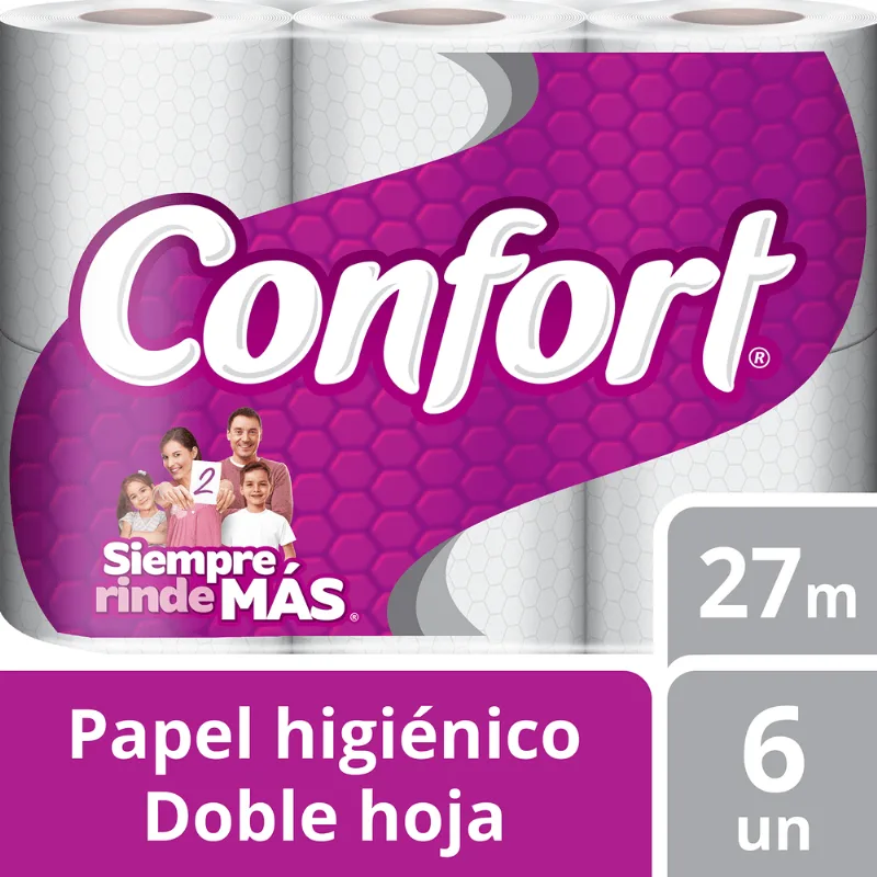 Papel Higiénico Doble Hoja 6 un. 27 metros