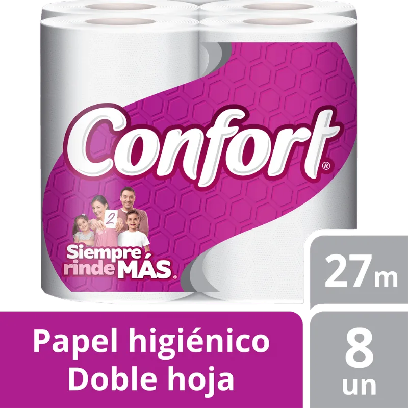Papel Higiénico Doble Hoja 8 un. 27 m