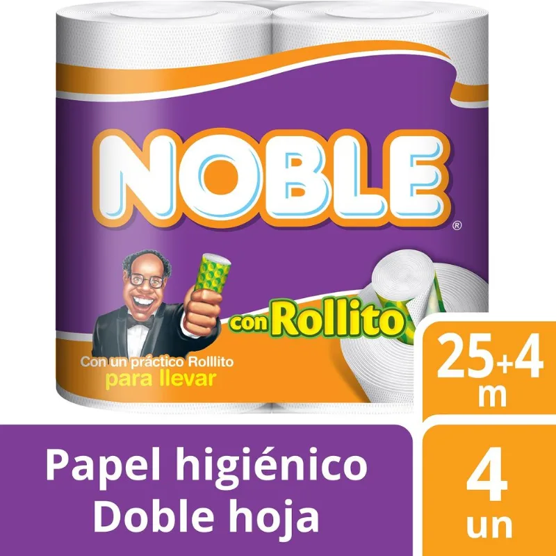 Papel Higiénico con Rollito Doble Hoja 4 un. 29 m