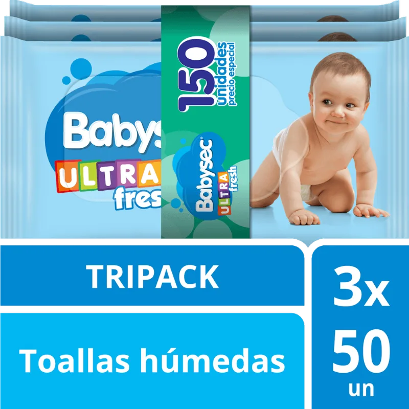 Toallitas Húmedas Babysec Ultra Aloe Vera Talla Única 150 Unid.