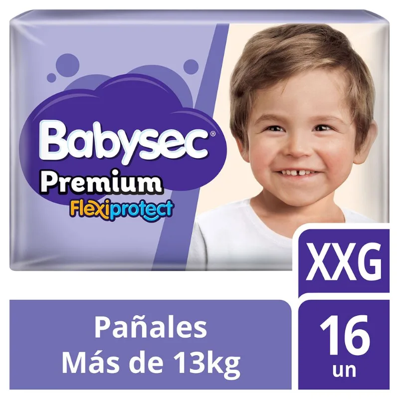 Pañales de Bebé Babysec Premium Flexiprotect Talla Xxg 16 Unid.