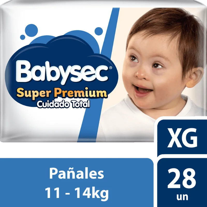 Pañales de Bebé Babysec Super Premium Talla Xg 28 Unid.