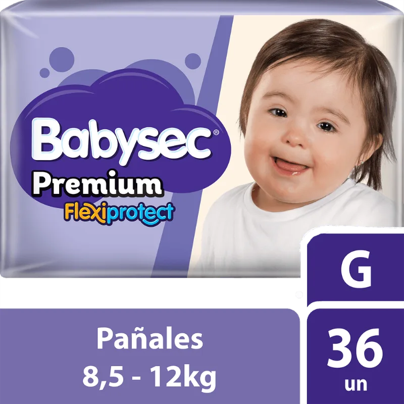 Pañales de Bebé Babysec Premium Flexiprotect Talla G 36 Unid.