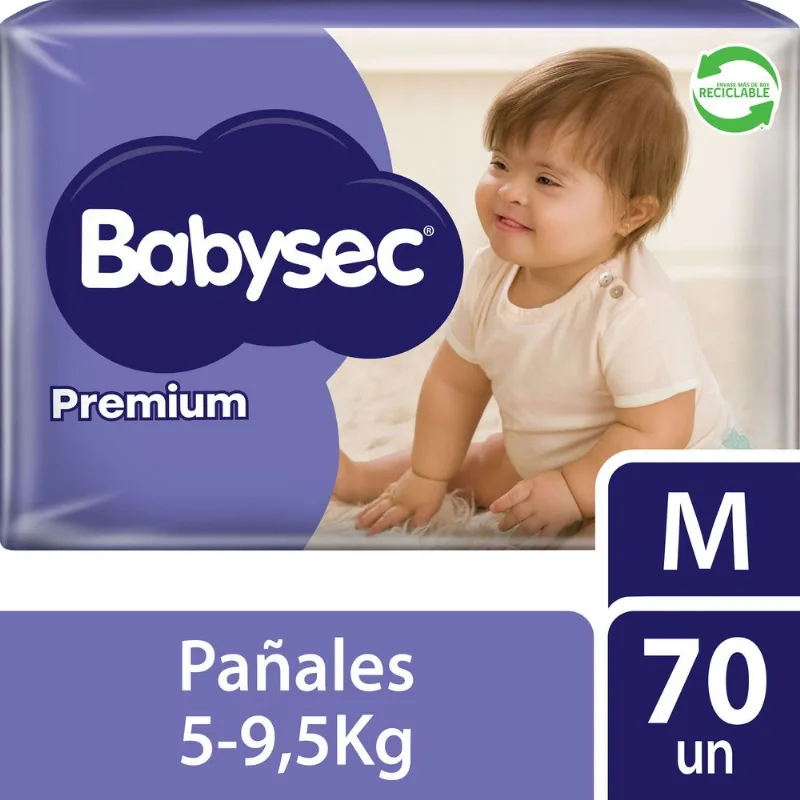 Pañales Babysec Premium Talla M 70 un.