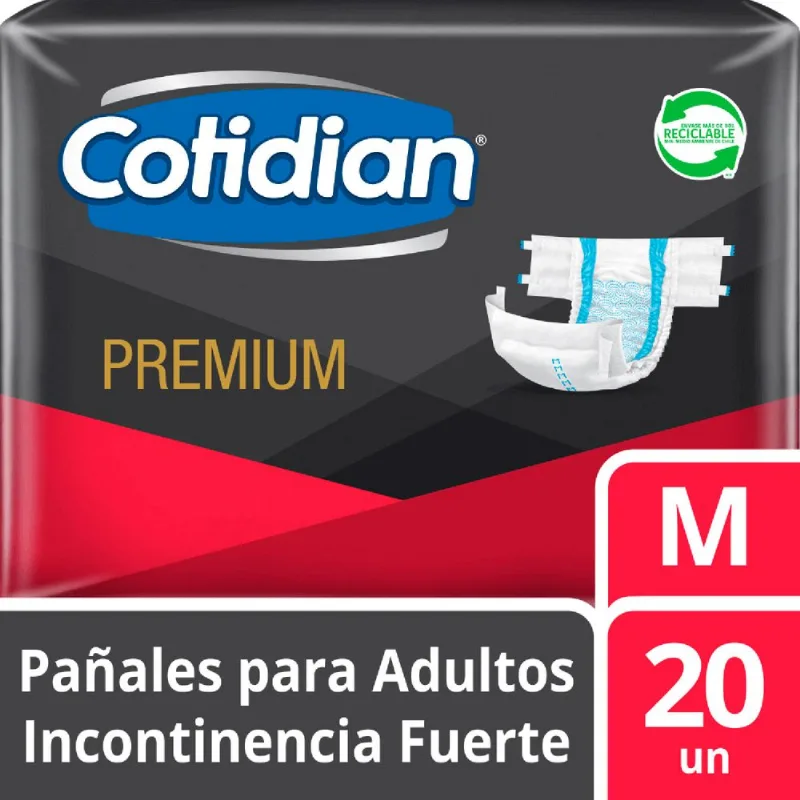 Pañales Adulto Cotidian Premium Talla M 20 un.