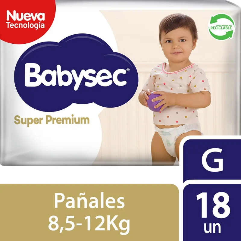 Pañales Babysec Super Premium Talla G 68 un.