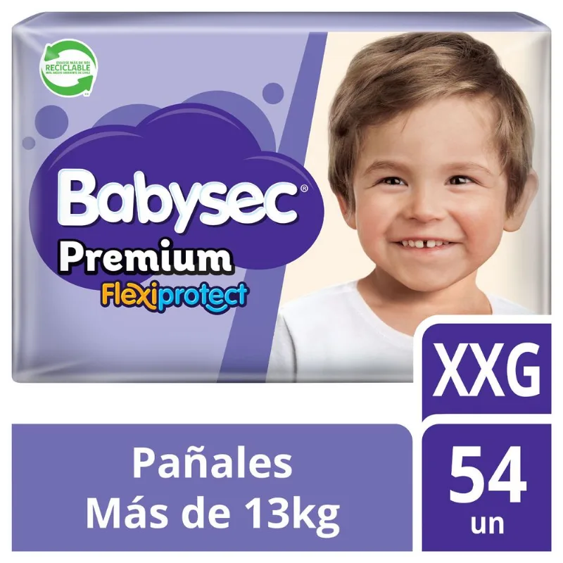 Pañales Babysec Premium Talla Xxg 54 un.