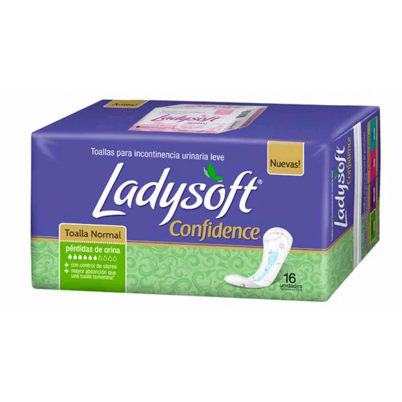 Toallas Femeninas Ladysoft Confidence Inc Normal Con Alas 16 U