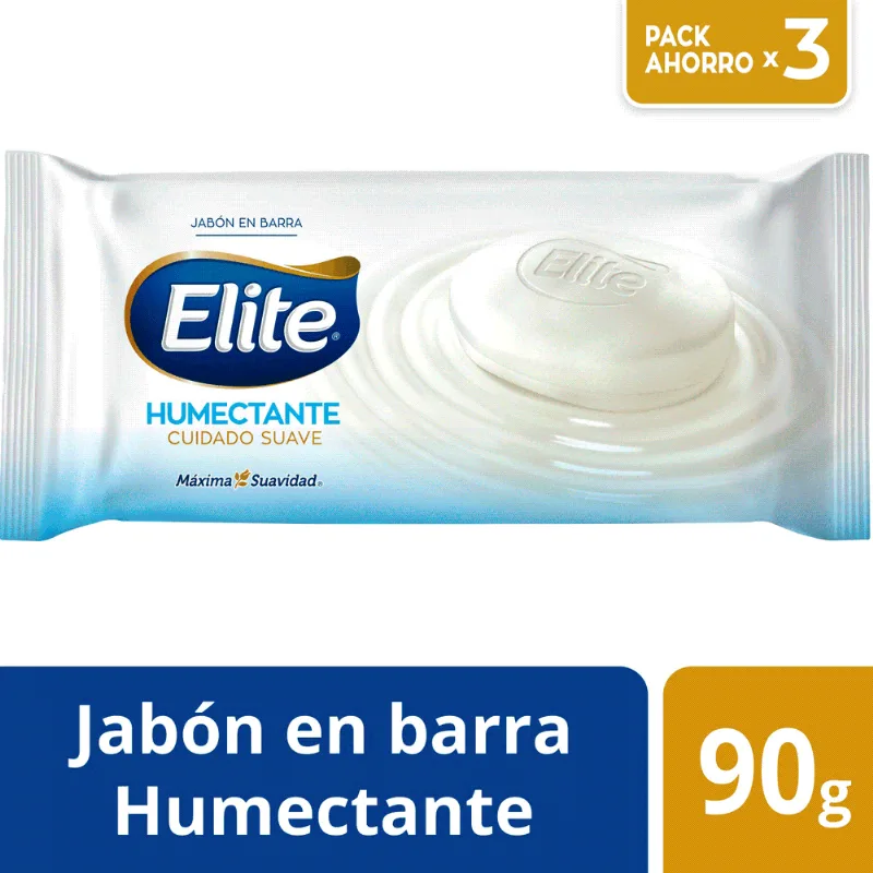 Jabón Barra Elite Humectante 90 g 3 un.