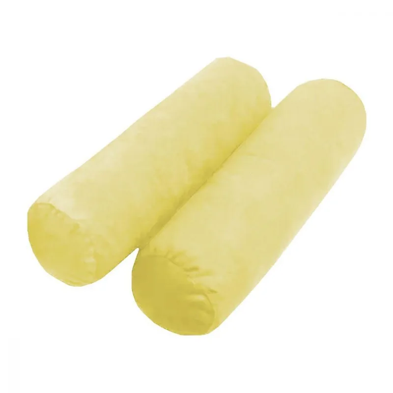 Kit Com 2 Rolinhos Almofada Enchimento Fibras Suede Amarelo