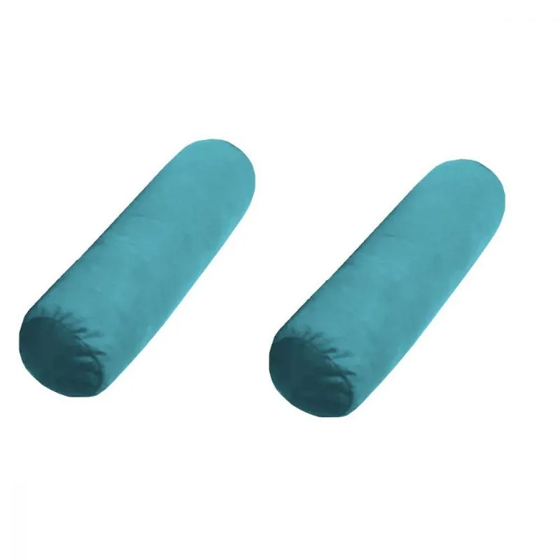Kit 2 Rolinhos Almofada Enchimento Fibras Azul Turquesa