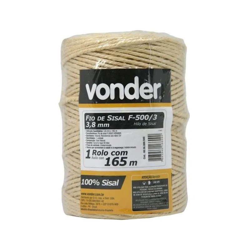 Fio De Sisal 165m X 3,8mm - Vonder