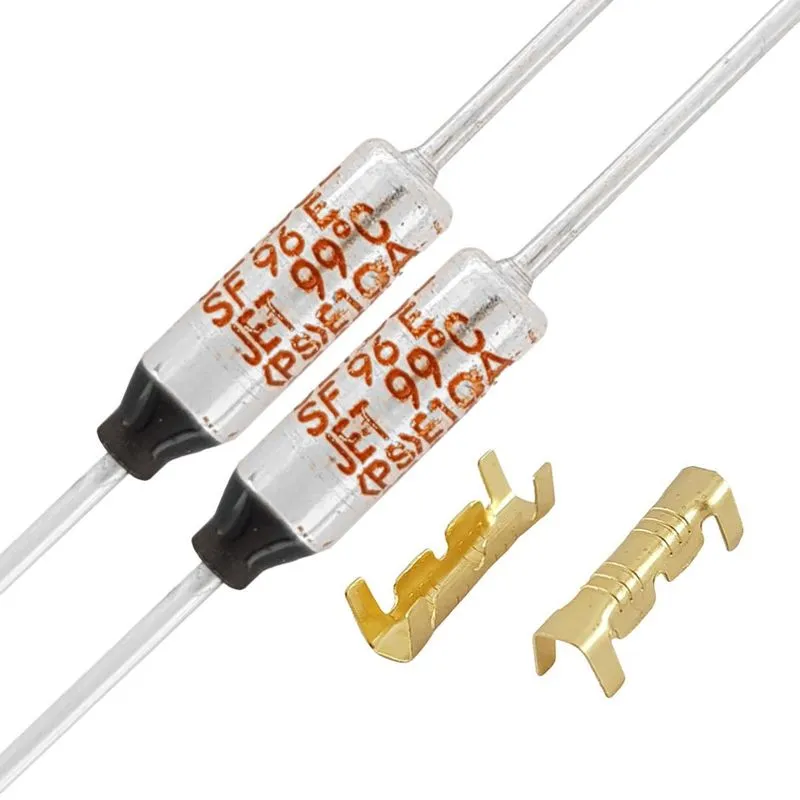 Fusível Térmico 99c Graus 10a 250v 2 Pçs + 4 Terminais Luva