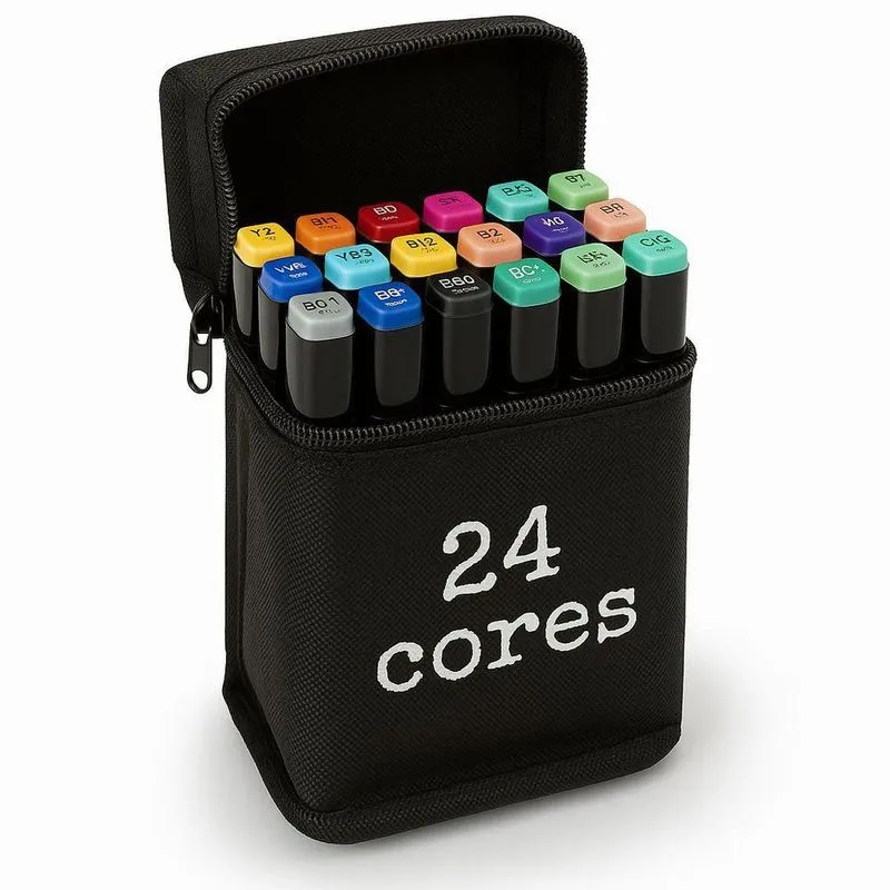 Canetinha Profissional 24 Cores | Dupla Ponta