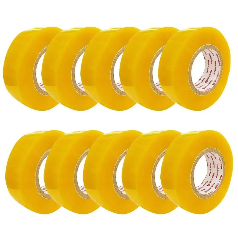 Kit Com 10 Rolos Fita Transparente Adesiva Durex 300 Metros