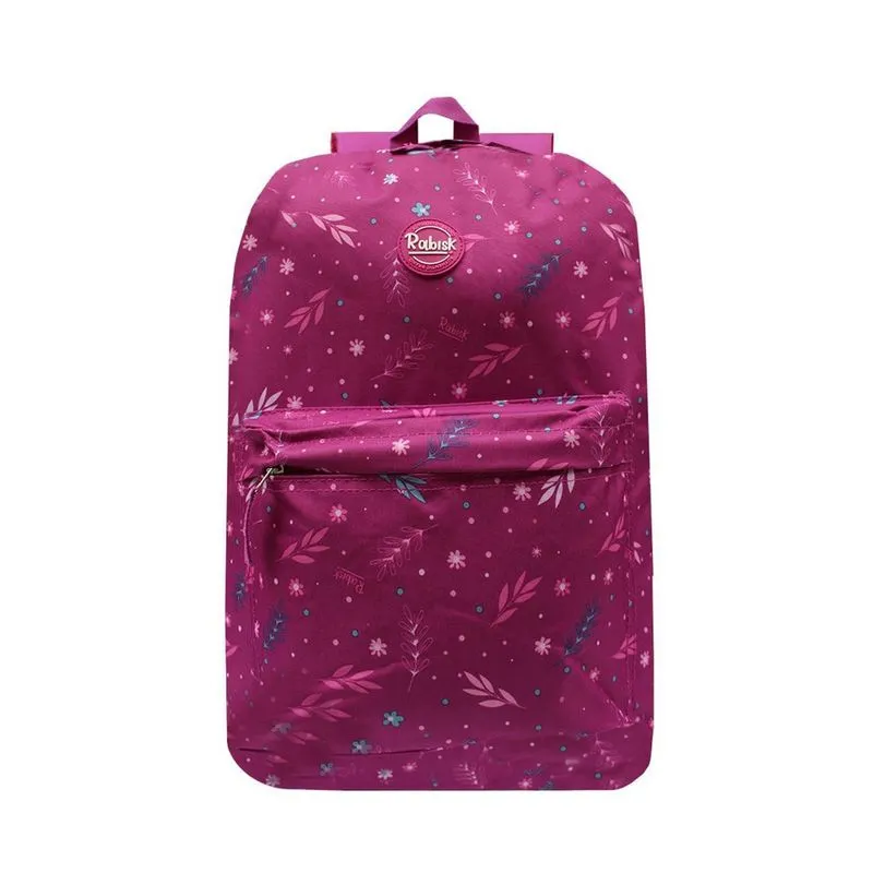 Mochila Escolar Feminina Alças Rabisk Flores Folhas Juvenil