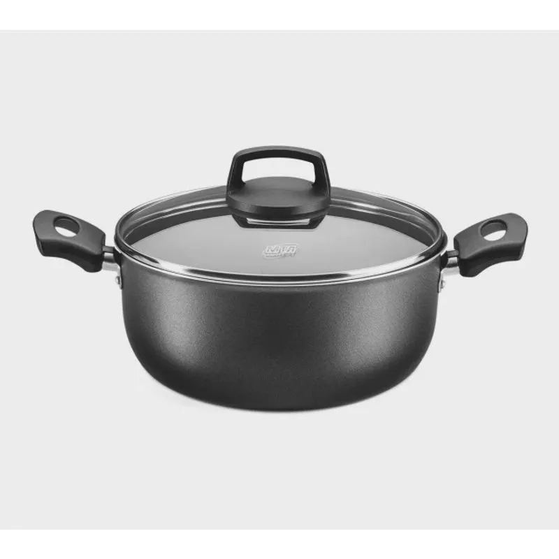 Caçarola com Tampa de Vidro com Revestimento Superflon Grafite 16cm - mta