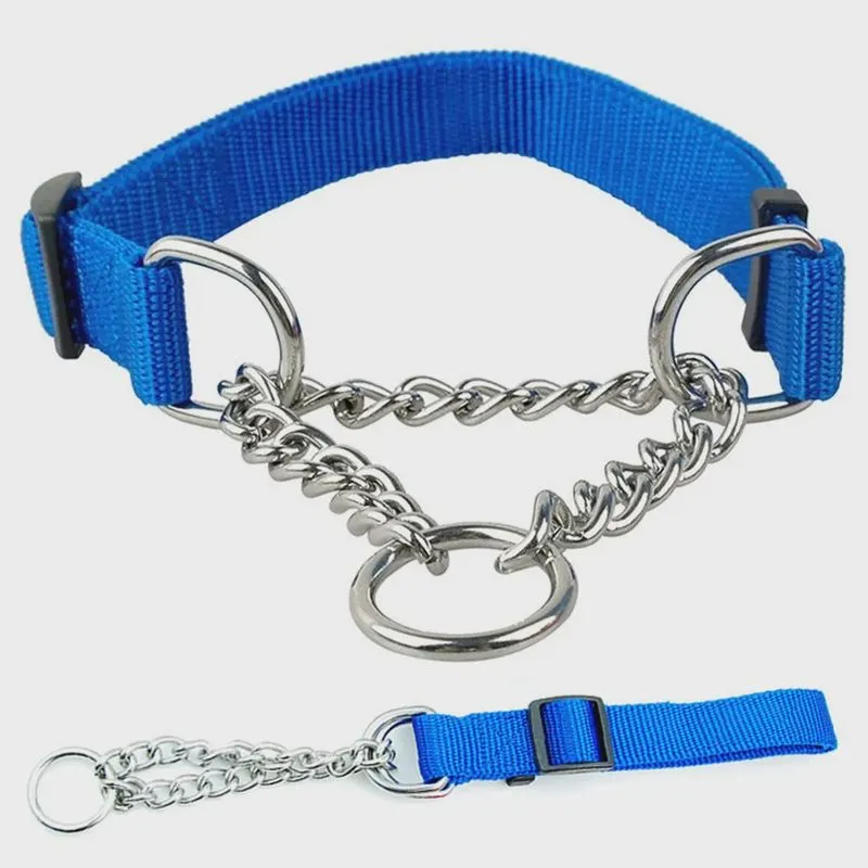 Coleira 2.5cm Ajustavel Elo Torcido Aço Guia Corrente Enforcador Pet Cachorro Caes Grande Porte Treinamento Resistente Adestramento