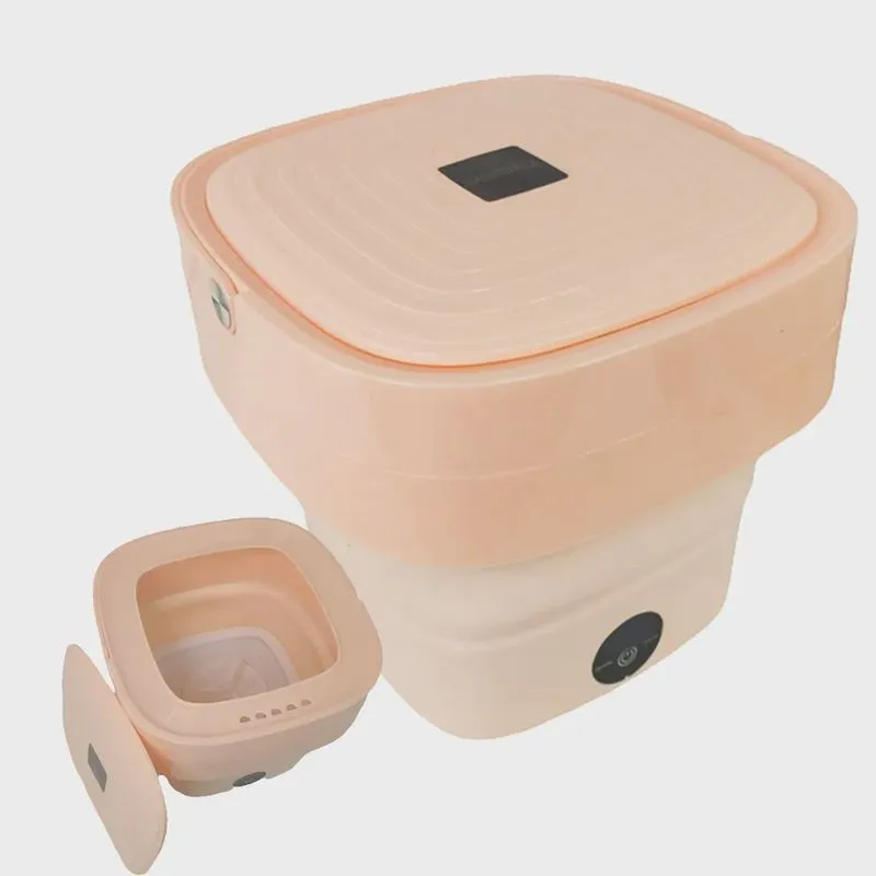 Mini Maquina de Lavar Roupas 5 Litros Dobravel Inteligente Touch Meias Lavanderia Portatil Timer Balde Viagens Transporte Casa