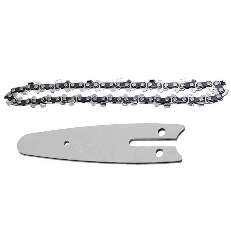 Corrente Sabre Kit Reposiçao Mini Motosserra Placa Guia 14 Dentes Ferramenta 4 Polegadas Corta