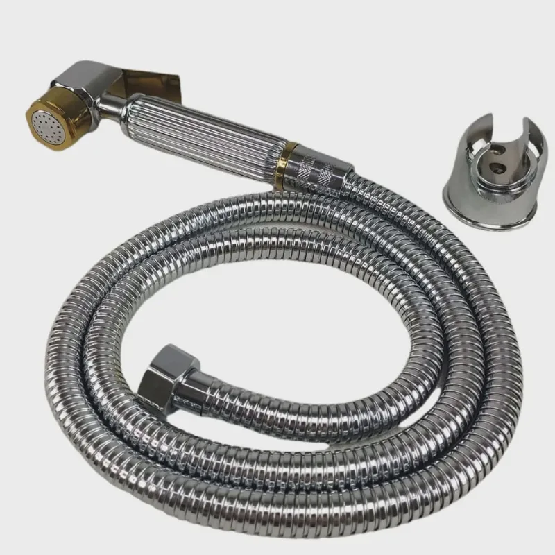 Ducha Higienica Luxo de mao Suporte Intimo Chuveirinho Metal Cromo Banheiro Banho