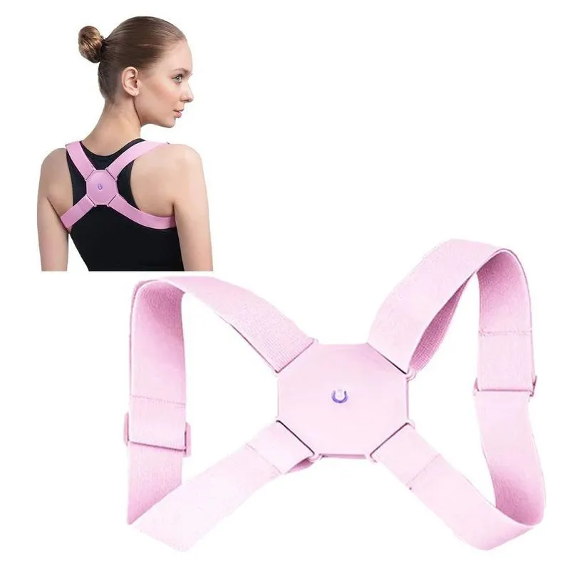 Corretor Postural Inteligente Sensor Vibratorio Colete Rosa