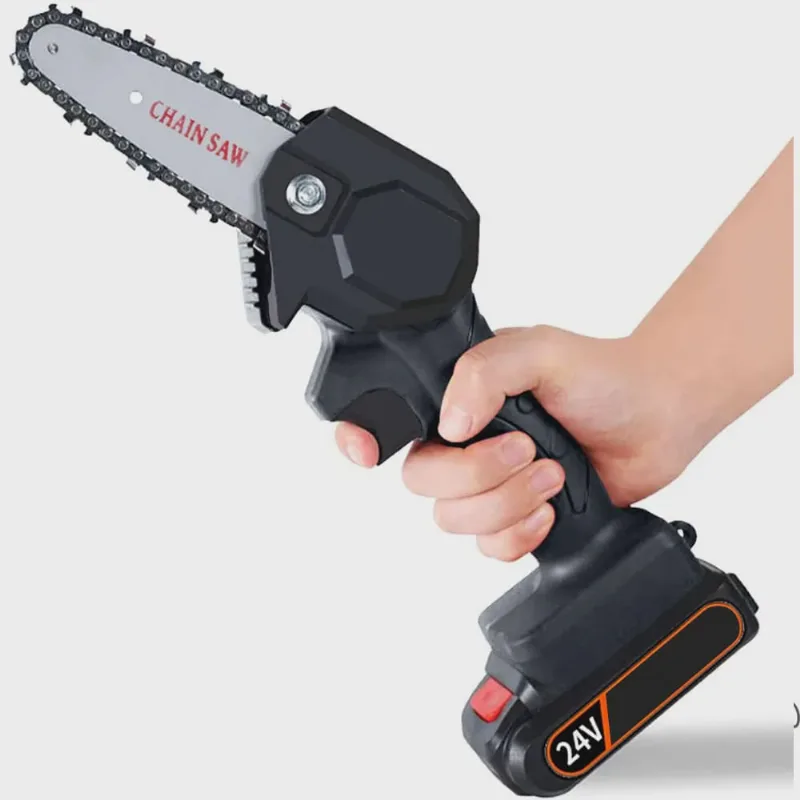 Mini Serra Eletrica Motossera De Mao 600W Corte Rapido Madeira Arvore Galhos Eficiente Jardim Domestico Bambu Jardinagem Carpintaria