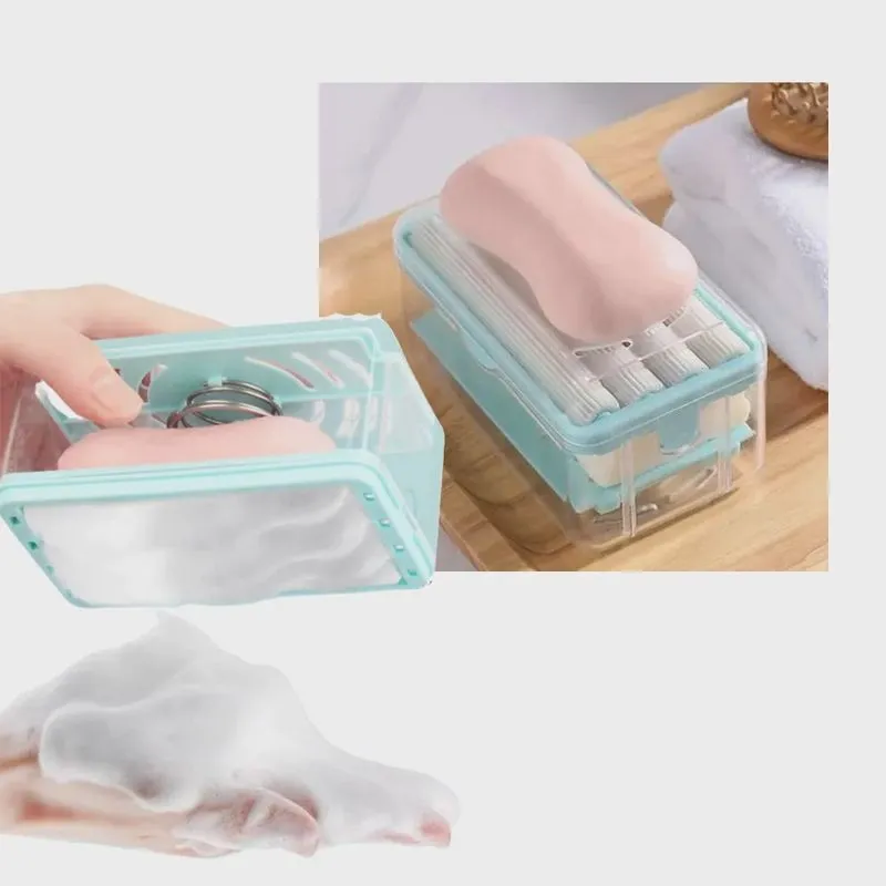 Escova Dispenser Saboneteira Multiuso 2X1 Casa Espuma Esfrega Limpeza Arruma Guarda Sabao Casa Banheiro Limpa