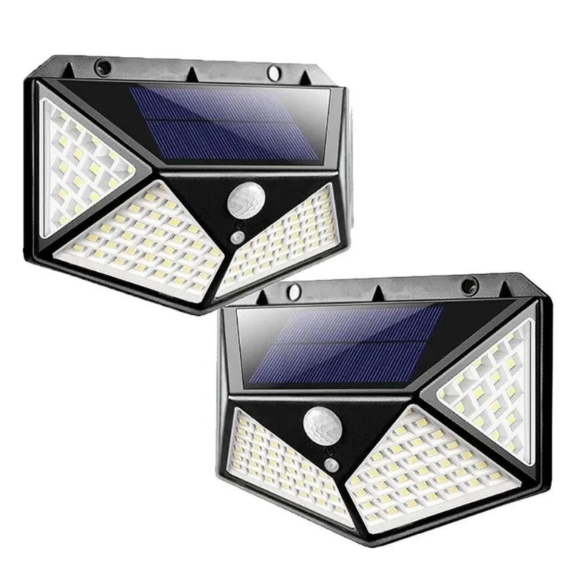 Luminaria Solar Sensor Presença Detecta Movimento 100 Leds